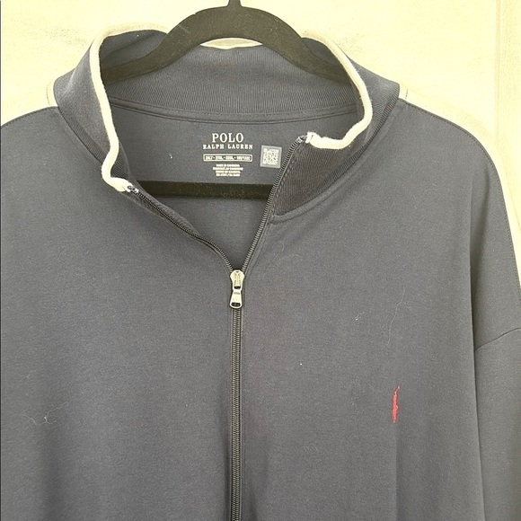 🦸‍♂️Big & Tall Polo by Ralph Lauren navy Zip Up Sweater with Mock Neck - Picture 1 of 4